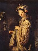 REMBRANDT Harmenszoon van Rijn, Saskla in Arcadian Costume